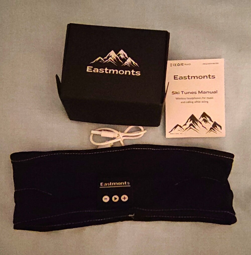 Eastmonts Ski Tunes Wireless Bluetooth Headband Headphones w/ Mic Black